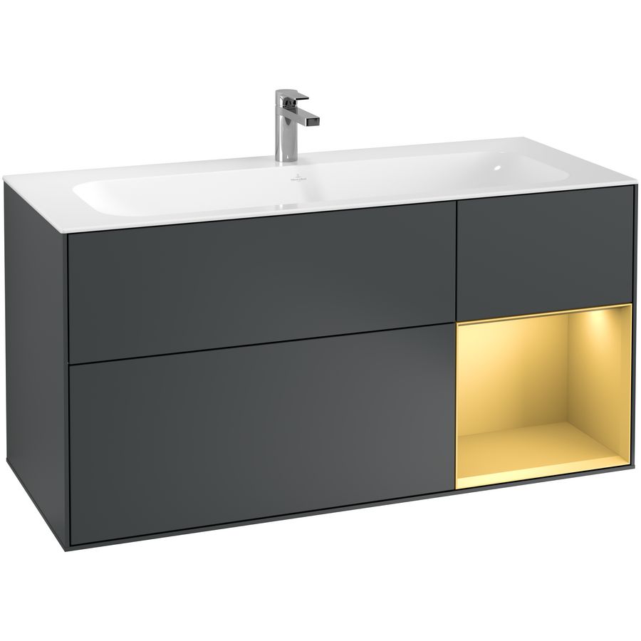 Wastafelonderkast Finion 1196x591x498mm Mid.Blue Matt Lacquer F070HFHG