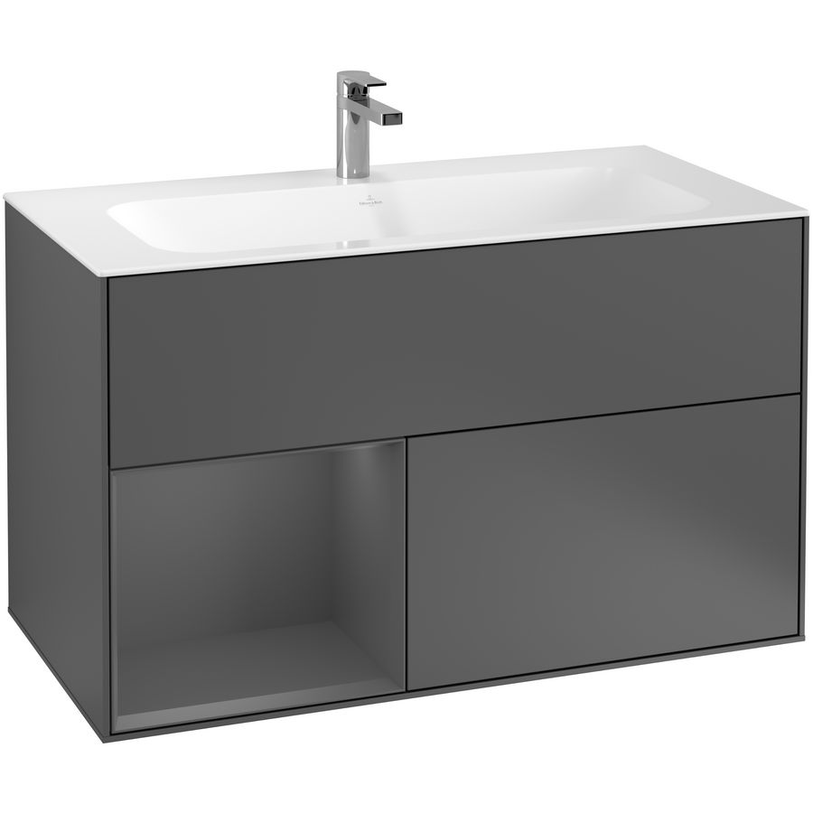 Wastafelonderkast Finion 996x591x498mm Antr. Matt Lacquer F030GKGK