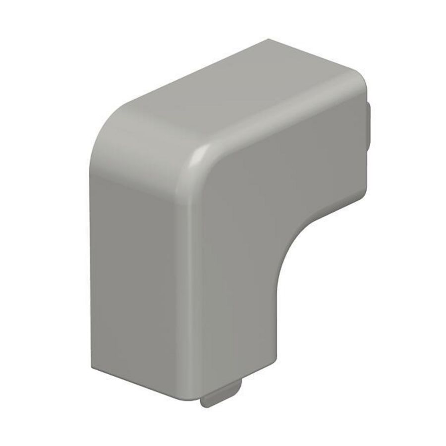 Deksel platte hoek 20x20mm polyvinylchlorid steengrijs VVE=4