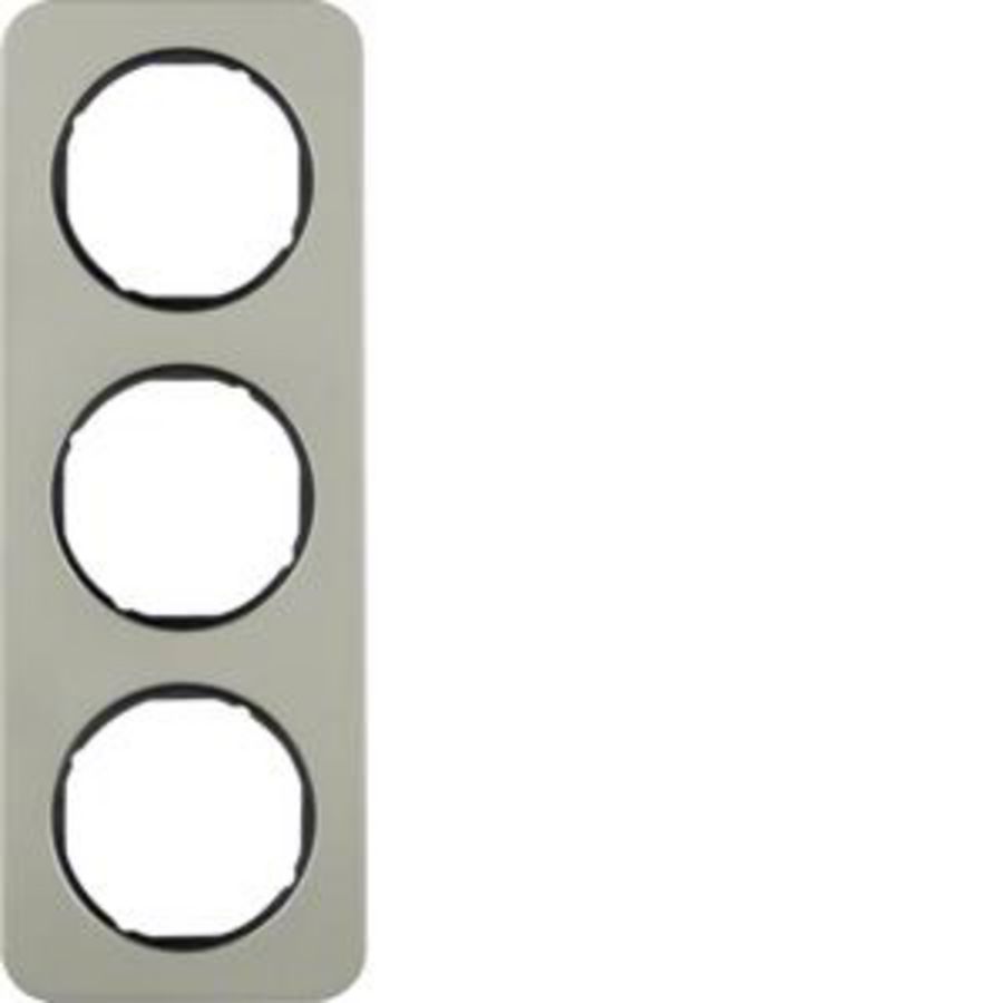 Afdekraam 3-v berker R.1 edelstaal/zwart