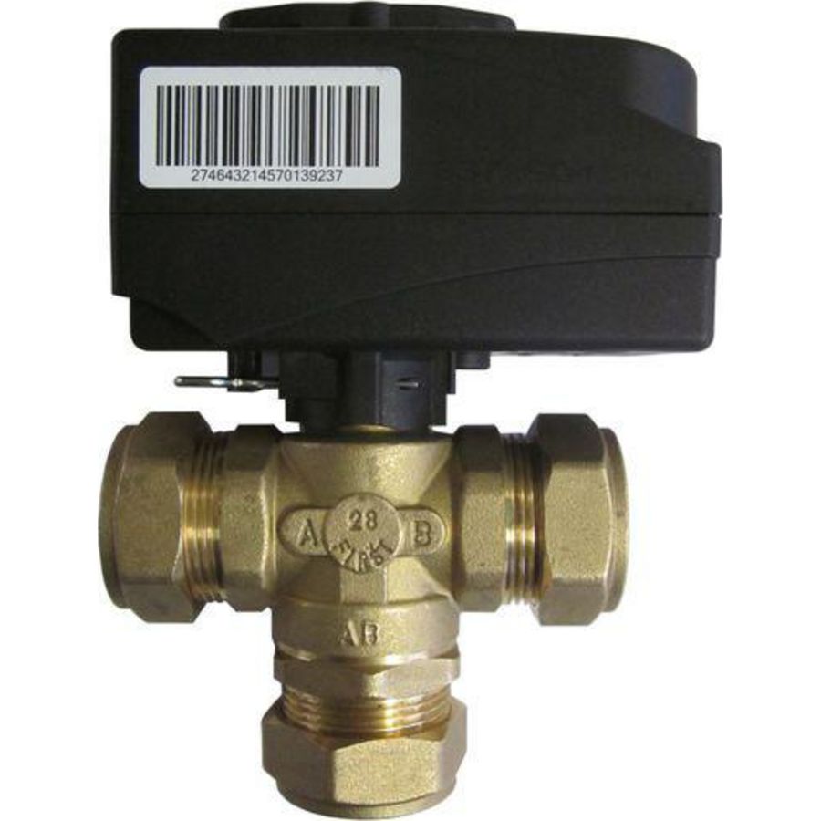 3-Weg omschakelventiel + servomotor compleet