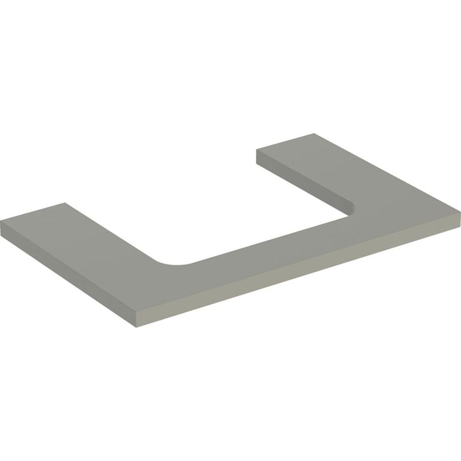 Wastafelblad voor opzetwastafel 75cm greige mat uitsparing rechthoekig gecentreerd ONE