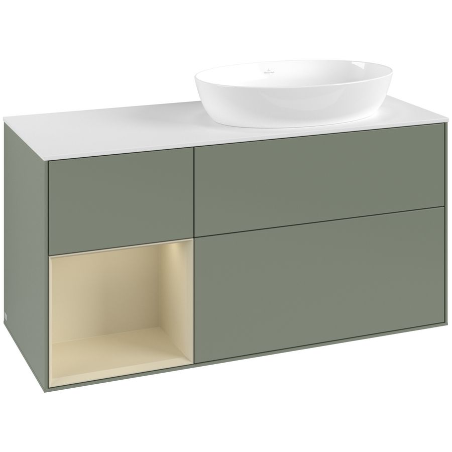 Wastafelonderkast Finion 1200x603x501mm Olive Matt Lacquer FA41HJGM
