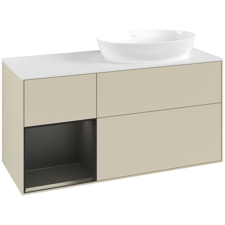 Wastafelonderkast Finion 1200x603x501mm S.Grey Matt Lacquer GA41PDHJ