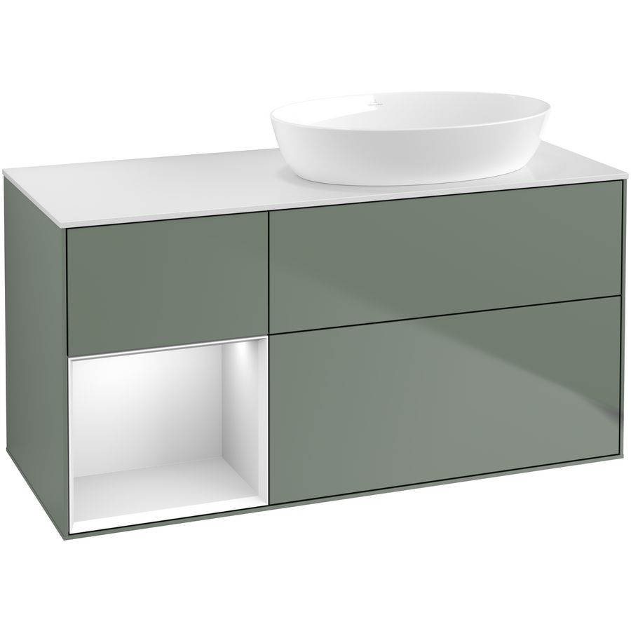 Wastafelonderkast Finion 1200x603x501mm Olive Matt Lacquer FA41MTGM