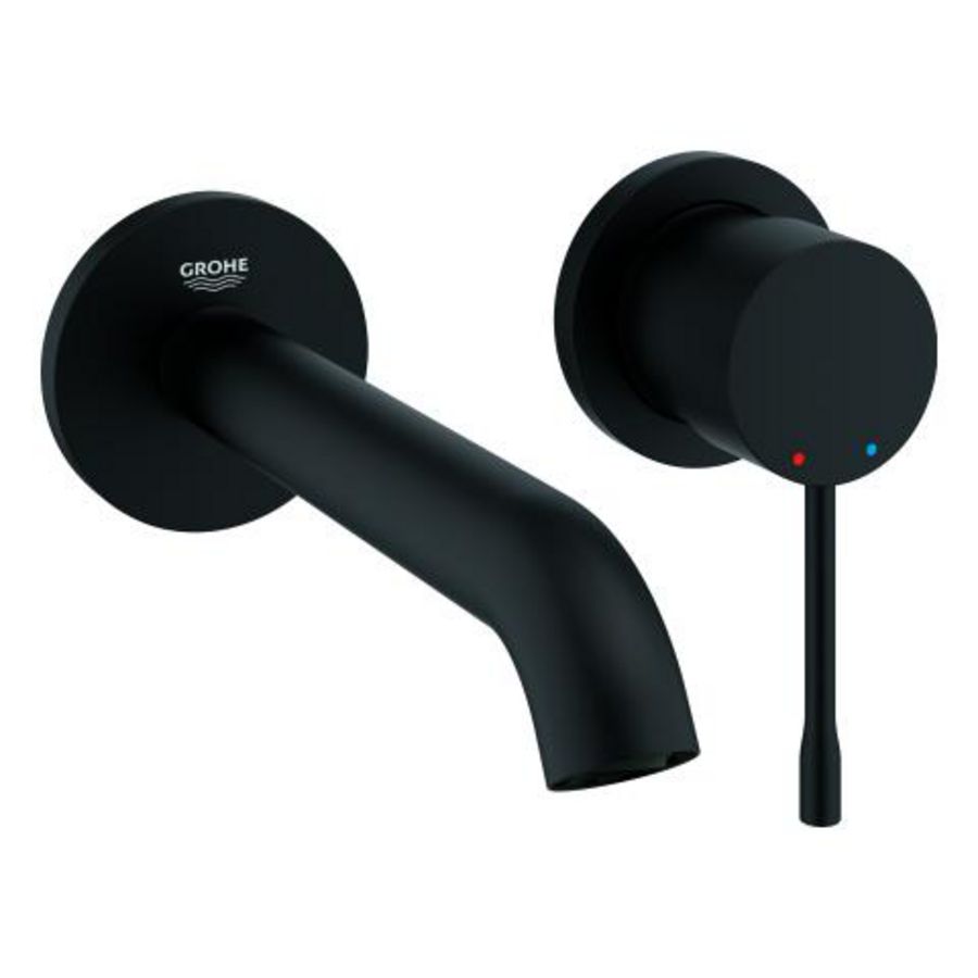 Afbouwdeel 2-gats wandmengkraan 1-hendel essence M-size 183mm phantom black (mat zwart) (prof) excl. inbouwdeel