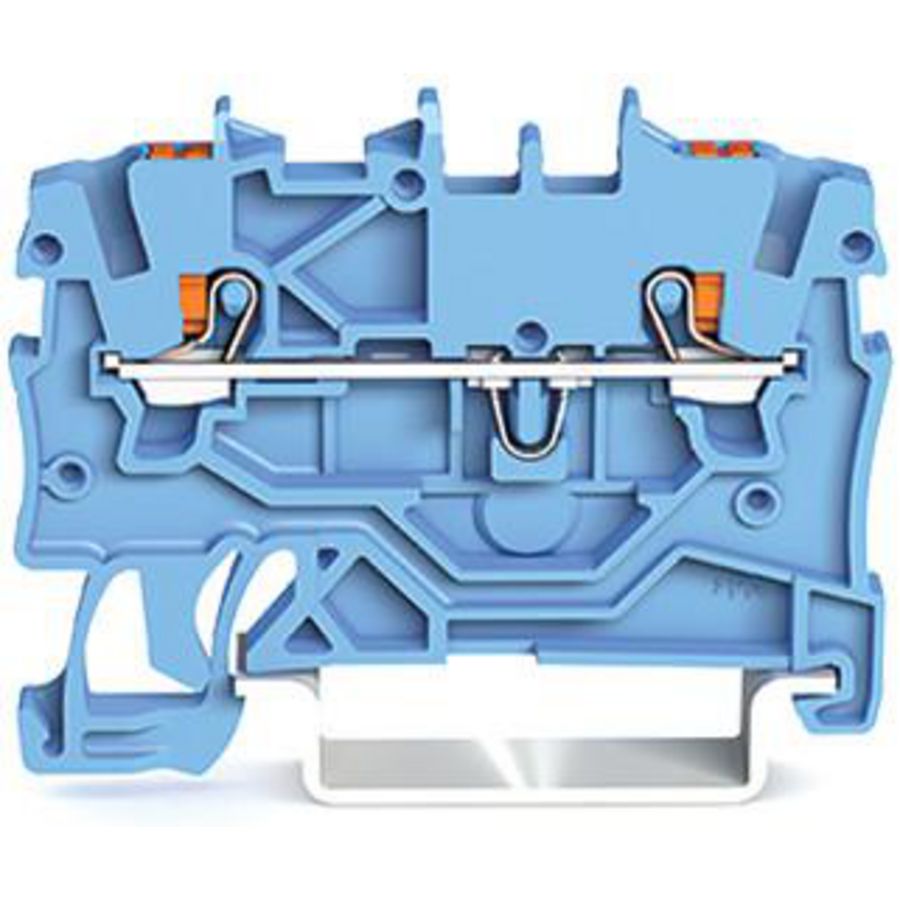 2-draads rijgklem Met drukknop 1 mm² blauw VVE=100