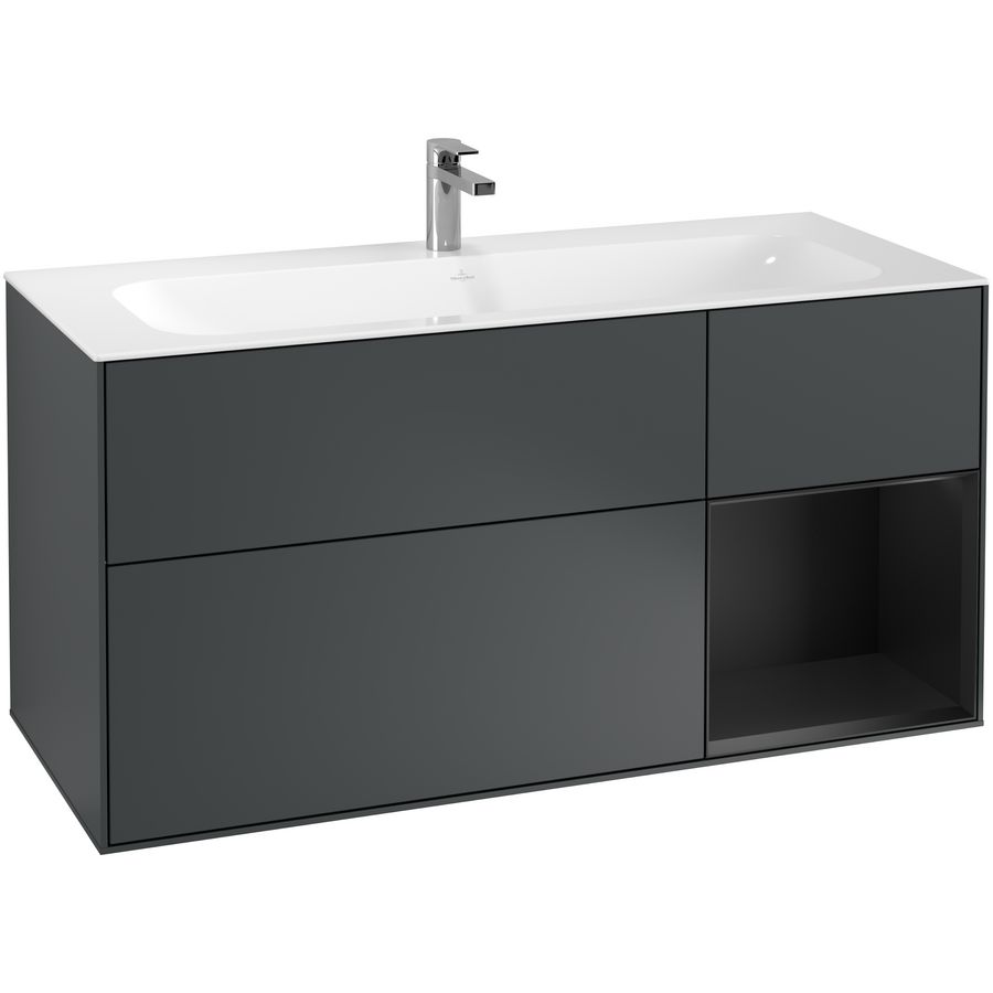 Wastafelonderkast Finion 1196x591x498mm Mid.Blue Matt Lacquer F070PDHG