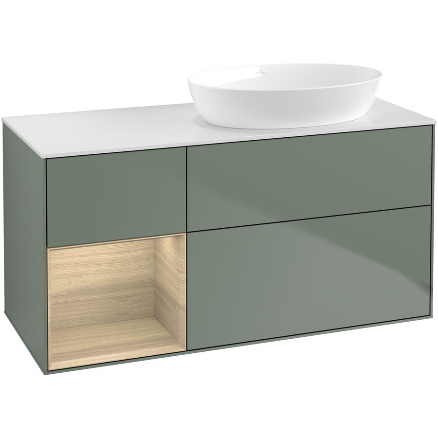 Wastafelonderkast Finion 1200x603x501mm Olive Matt Lacquer FA41PCGM