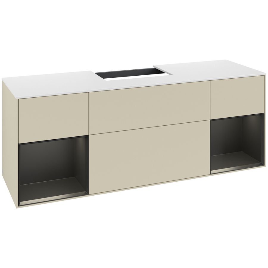 Wastafelonderkast Finion 1600x603x501mm S.Grey Matt Lacquer G211PDHJ