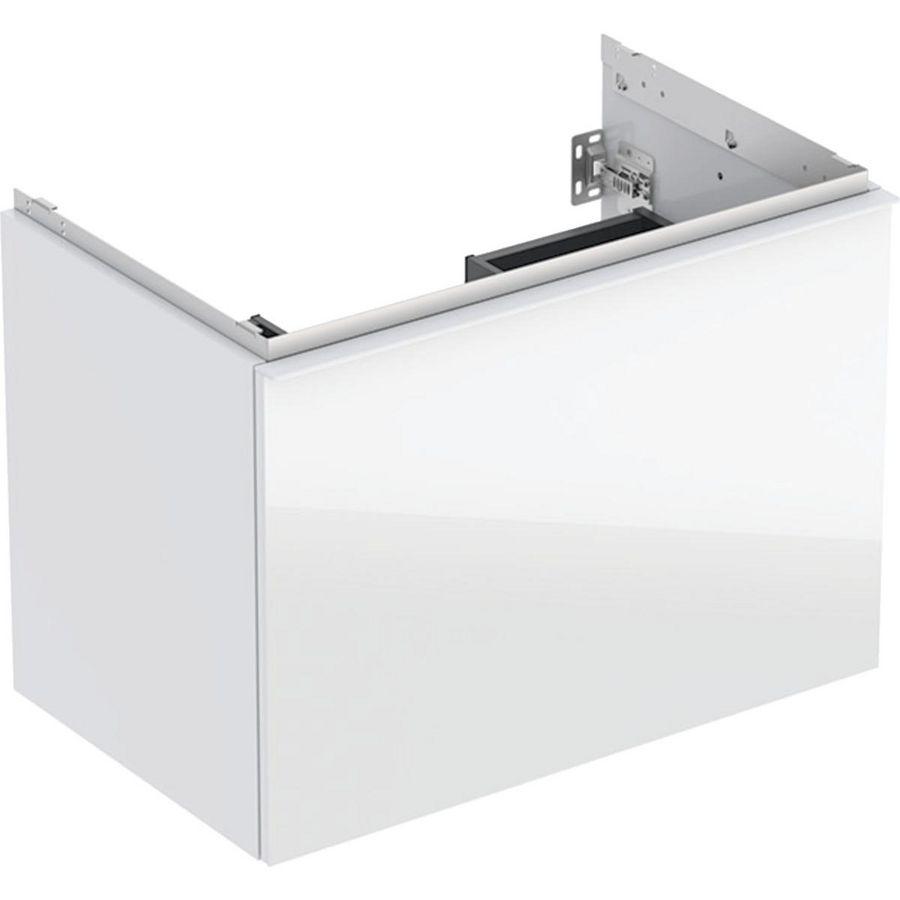 Wastafelonderkast Acanto 1 lade 1 binnenlade B75 Wit glas