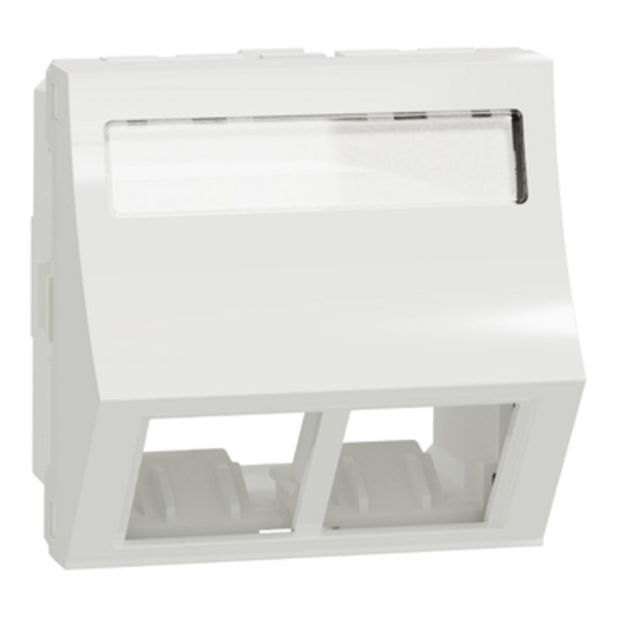 RJ45 2V DPM Gehoekt Label Wit Unica