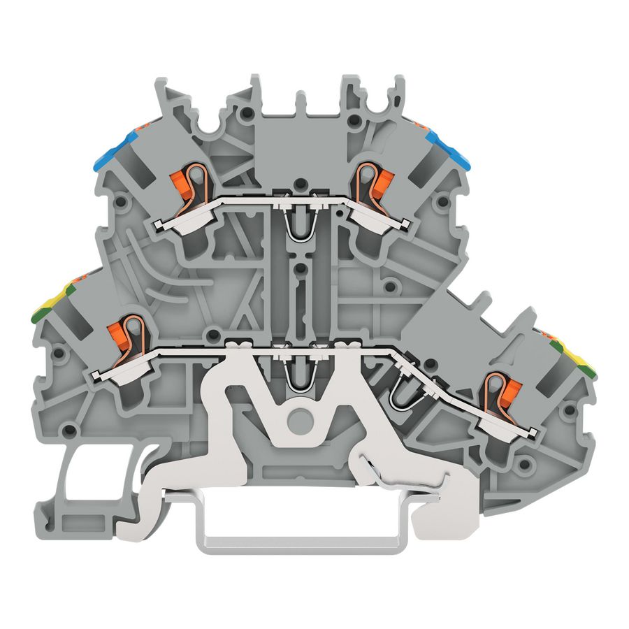 2-etageklem Aard-/rijgklem Met drukknop grijs VVE=50