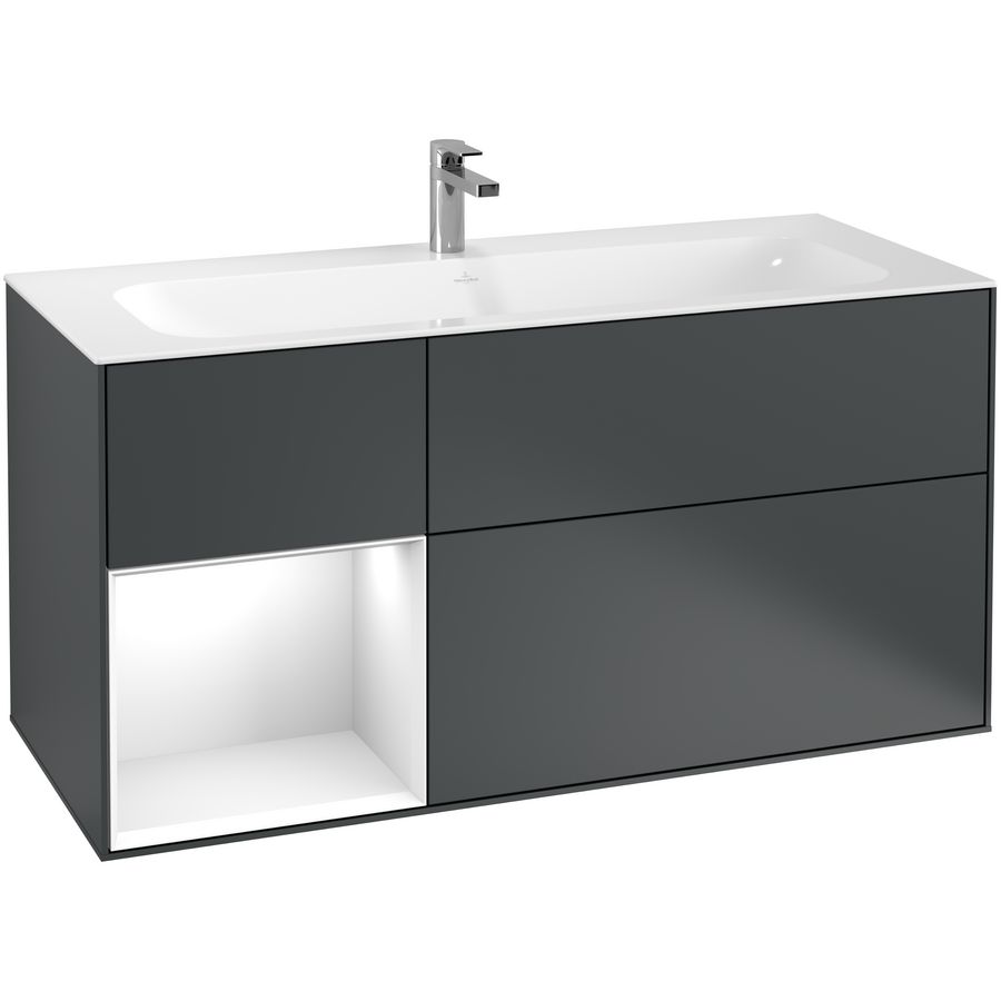 Wastafelonderkast Finion 1196x591x498mm Mid.Blue Matt Lacquer G060GFHG