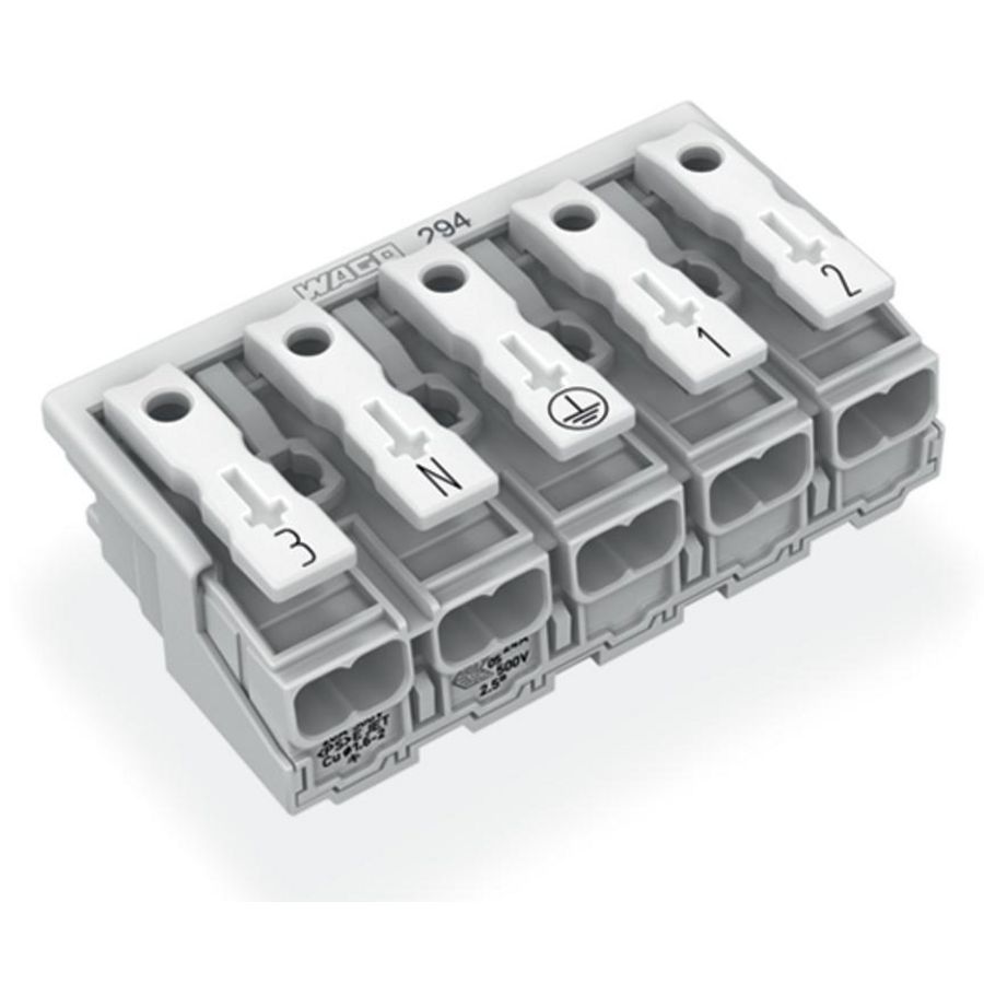 Kroonklem Drukknop extern z. PE-contact wit 294-4055 VVE=250