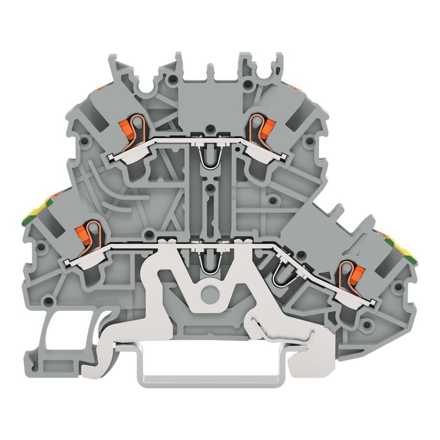 2-etageklem Aard-/rijgklem Met drukknop grijs VVE=50