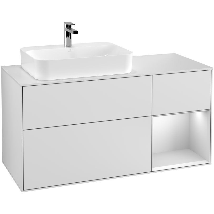 Wastafelonderkast Finion 1200x603x501mm White Matt Lacquer G401MTMT