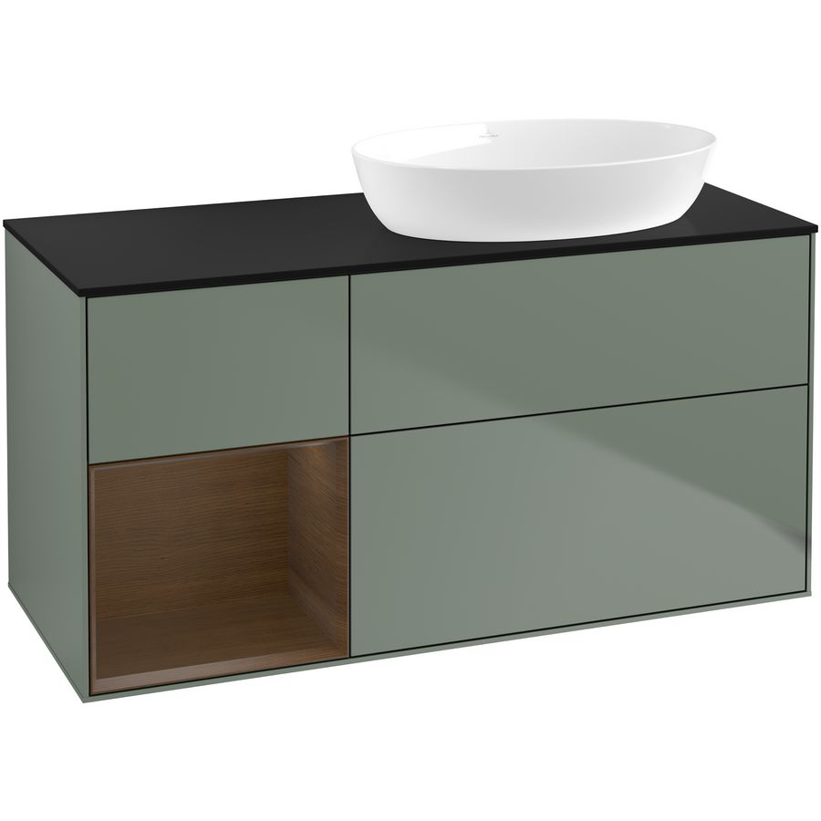 Wastafelonderkast Finion 1200x603x501mm Olive Matt Lacquer FA42GNGM