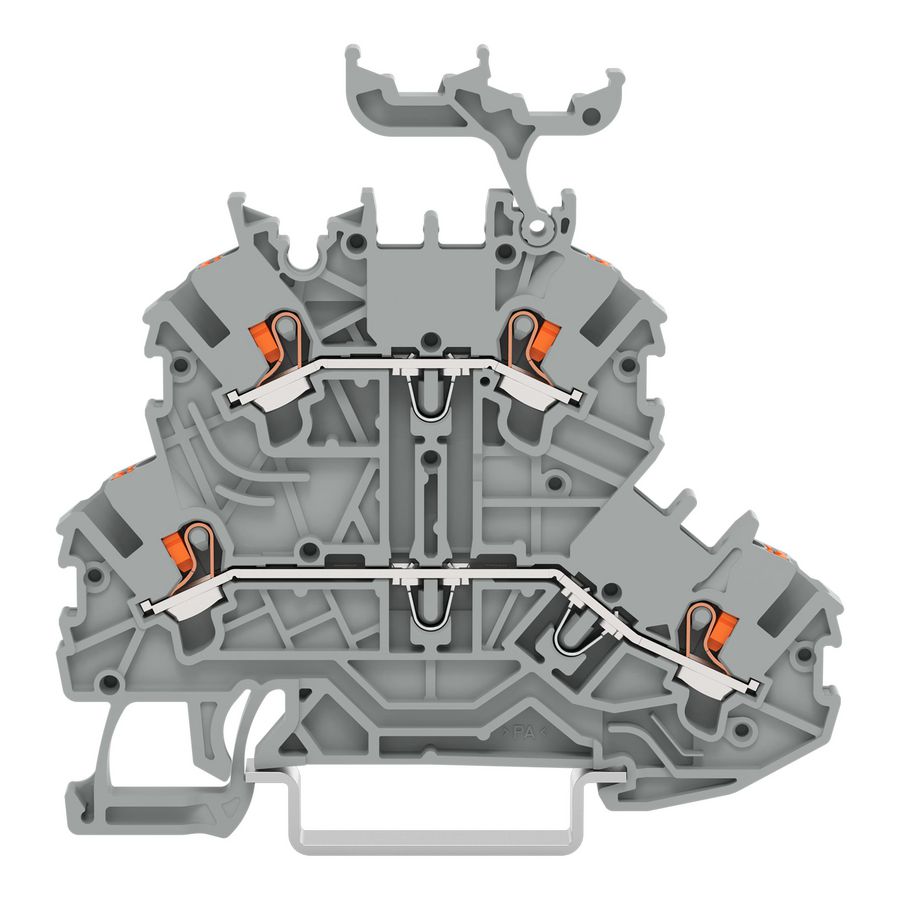 2-etageklem Met drukknop Rijg-/rijgklem grijs VVE=50