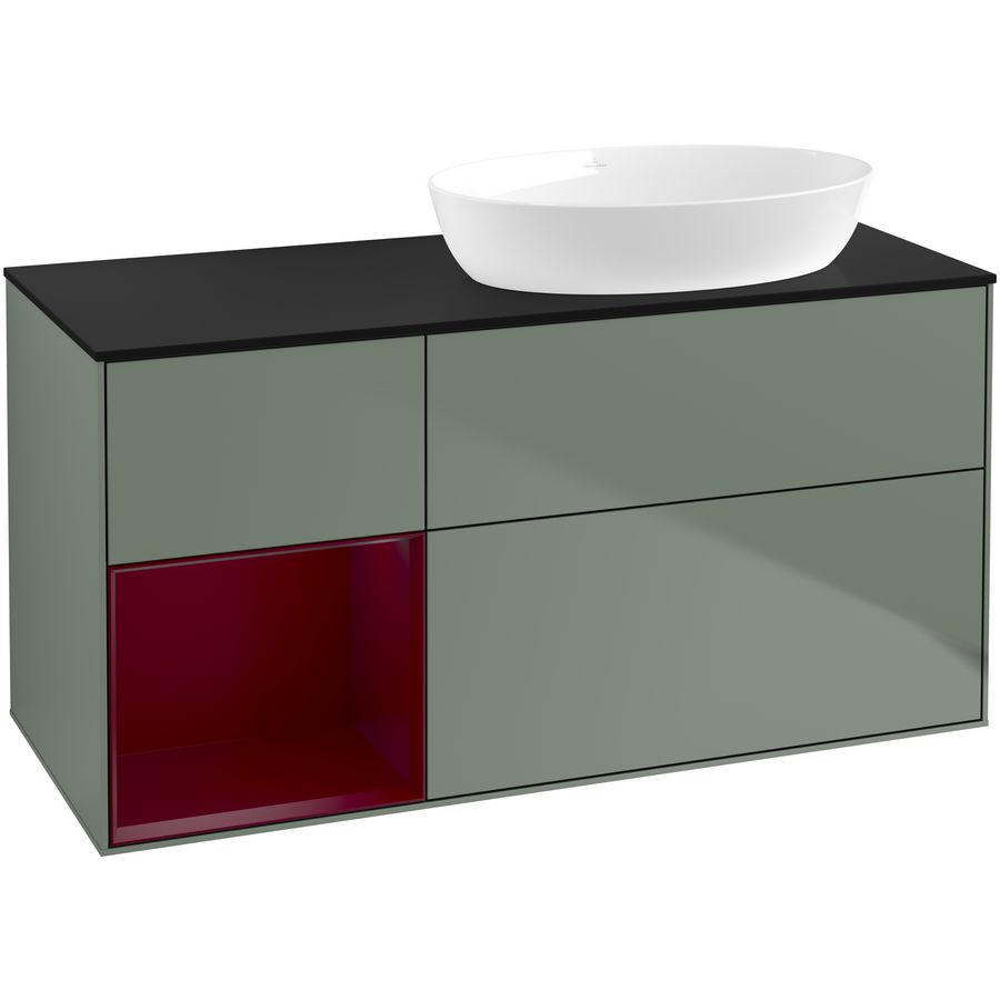 Wastafelonderkast Finion 1200x603x501mm Olive Matt Lacquer FA42HBGM