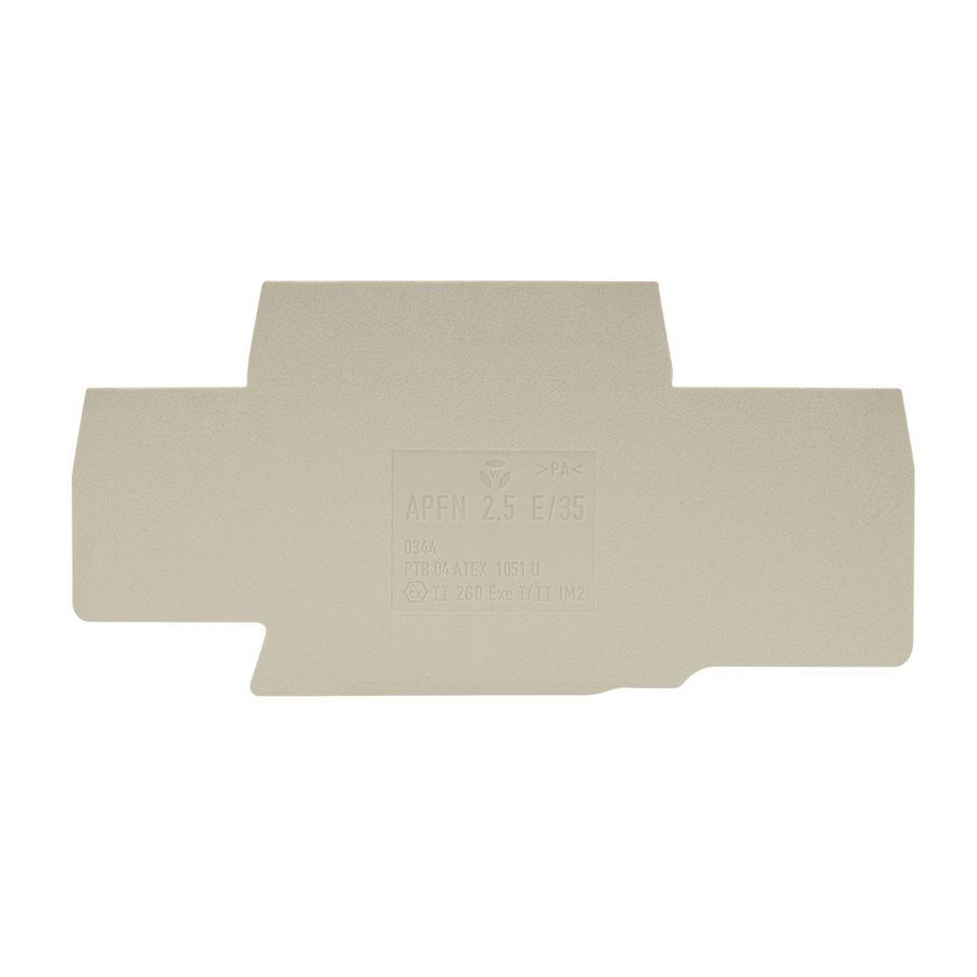 Afsluitplaat APFN 2,5 e/35 VVE=10