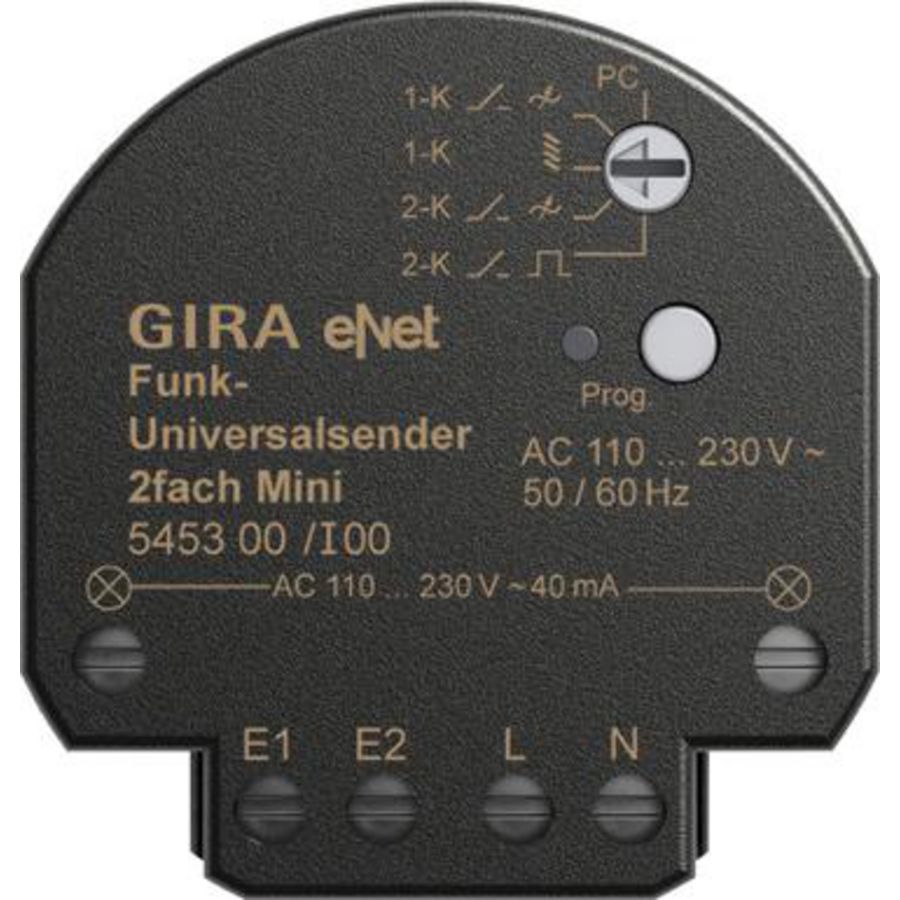 draadloze uni.zender 2-voudig Mini Gira eNet