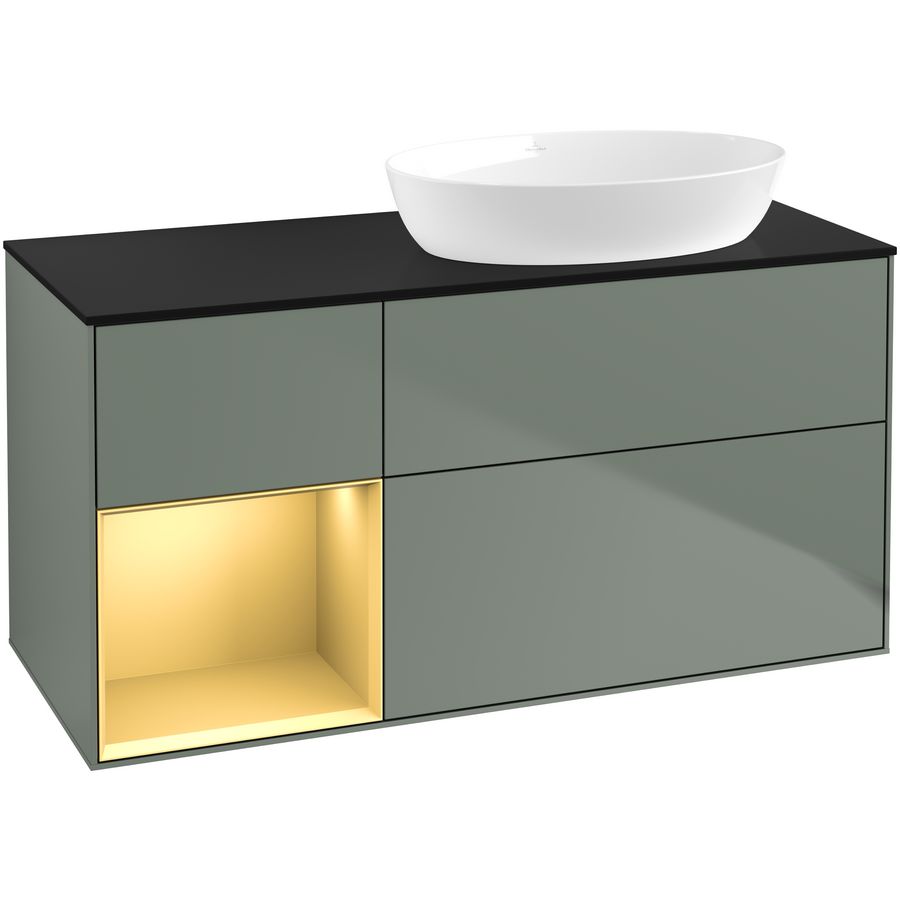 Wastafelonderkast Finion 1200x603x501mm Olive Matt Lacquer FA42HFGM