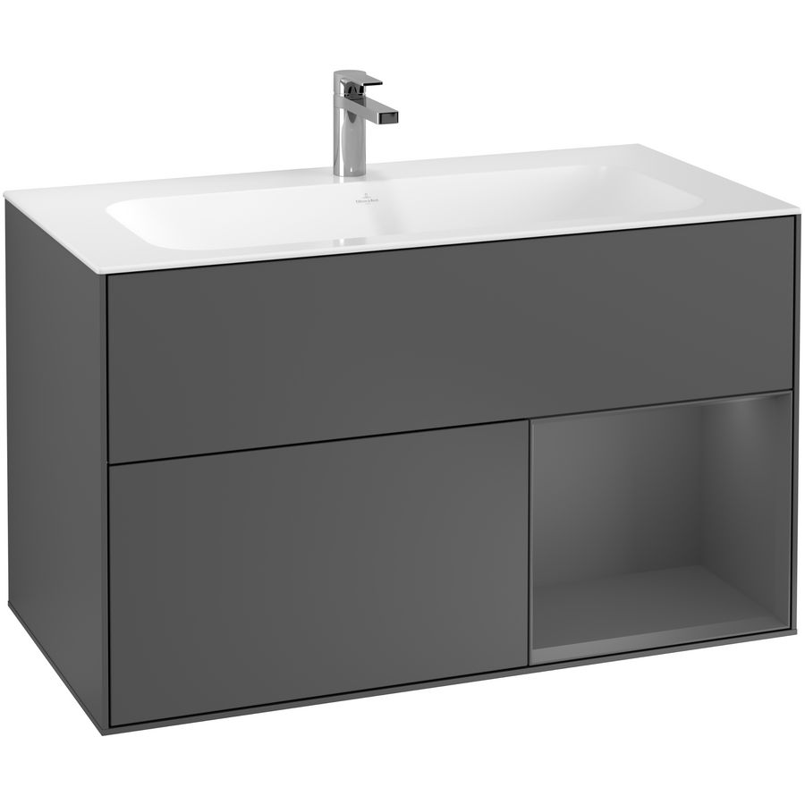 Wastafelonderkast Finion 996x591x498mm Antr. Matt Lacquer F040GKGK