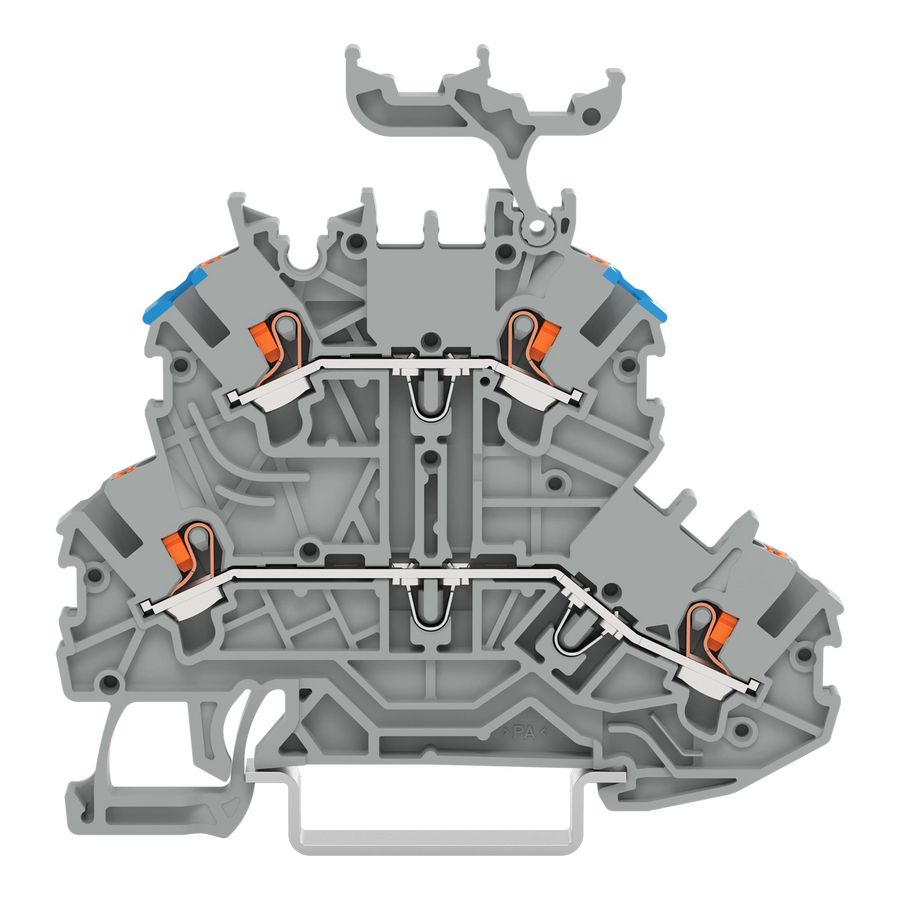 2-etageklem Met drukknop Rijg-/rijgklem grijs VVE=50