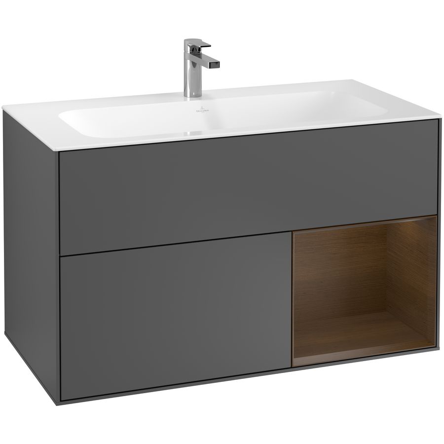 Wastafelonderkast Finion 996x591x498mm Antr. Matt Lacquer F040GNGK
