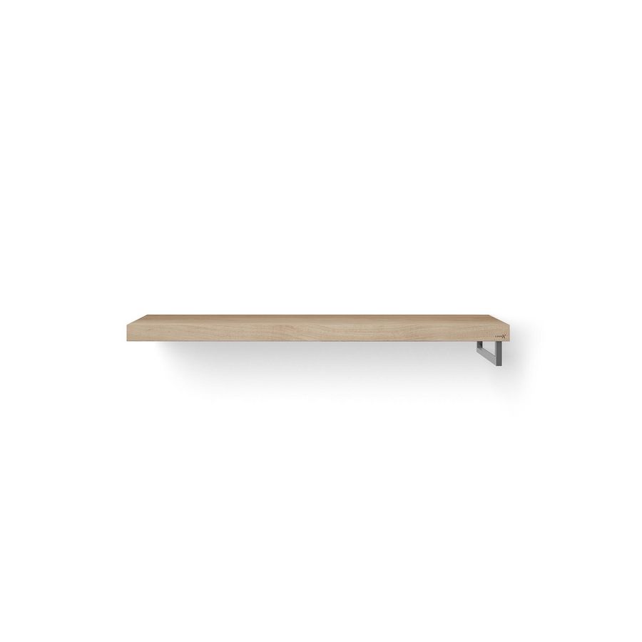 Wastafelblad Base Wood eiken 140cm RVS 1x handdoekbeugel RE.