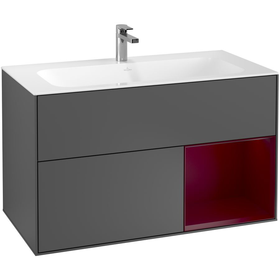 Wastafelonderkast Finion 996x591x498mm Antr. Matt Lacquer F040HBGK