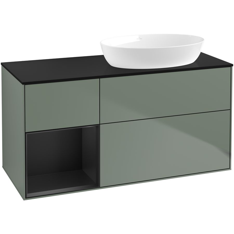 Wastafelonderkast Finion 1200x603x501mm Olive Matt Lacquer FA42PDGM
