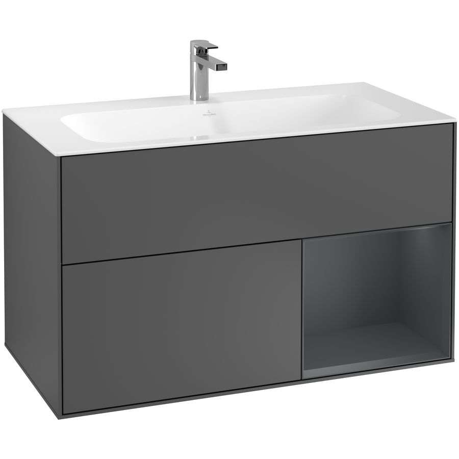 Wastafelonderkast Finion 996x591x498mm Antr. Matt Lacquer F040HGGK