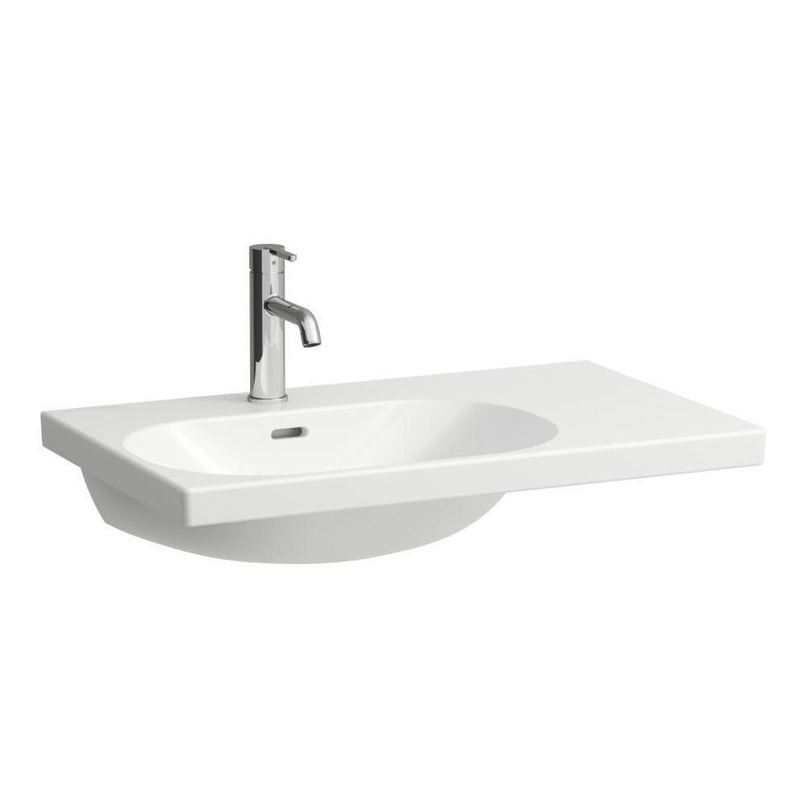 Wastafel LUA 75x46cm asyme afleg Re -kraangat +overl Lccb