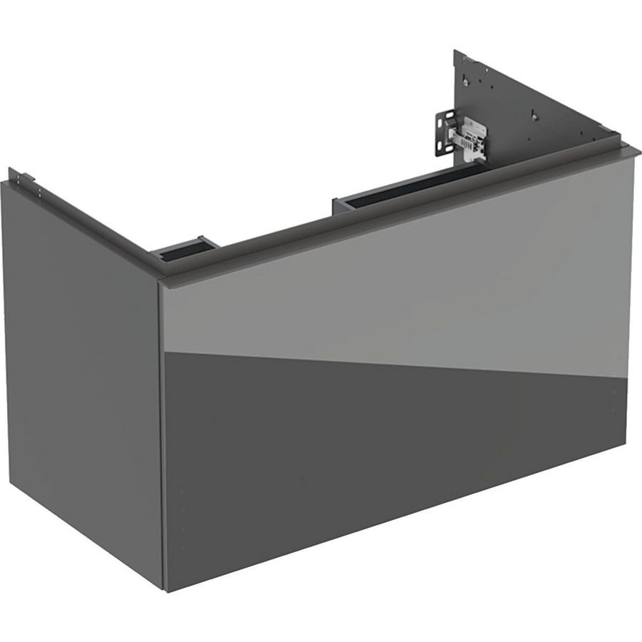Wastafelonderkast Acanto 1 lade 1 binnenlade B90 Lava Glas