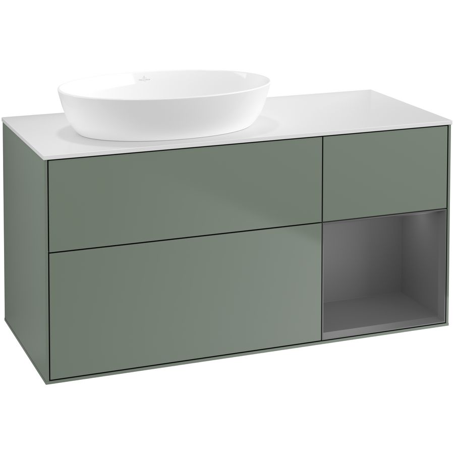 Wastafelonderkast Finion 1200x603x501mm Olive Matt Lacquer FA51GKGM