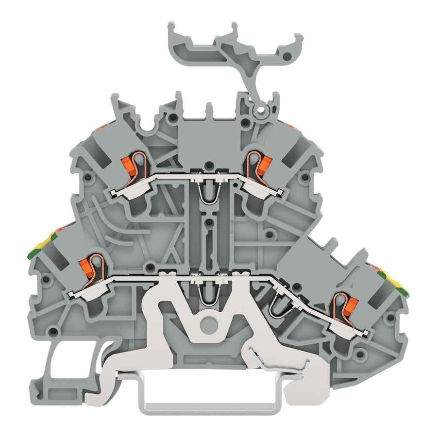 2-etageklem Aard-/rijgklem Met drukknop grijs VVE=50