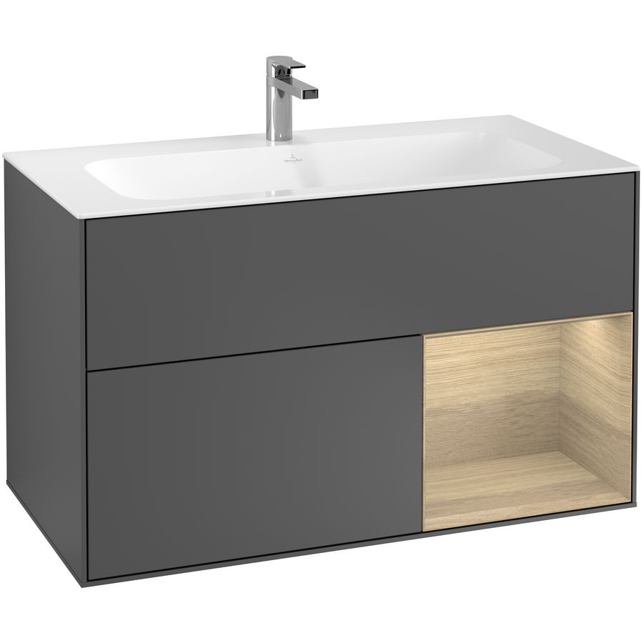 Wastafelonderkast Finion 996x591x498mm Antr. Matt Lacquer F040PCGK