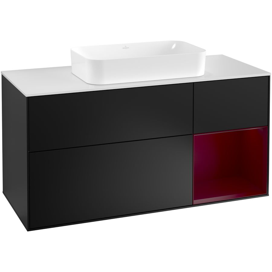 Wastafelonderkast Finion 1200x603x501mm Black Matt Lacquer G301HBPD