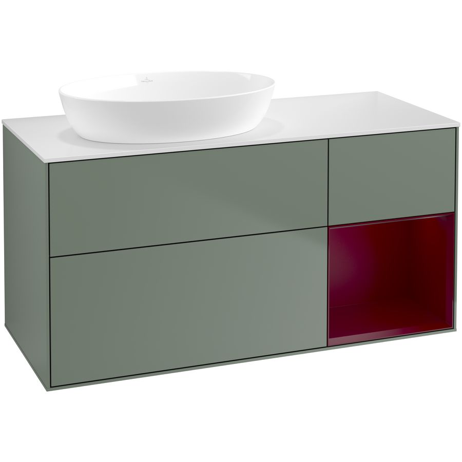 Wastafelonderkast Finion 1200x603x501mm Olive Matt Lacquer FA51HBGM