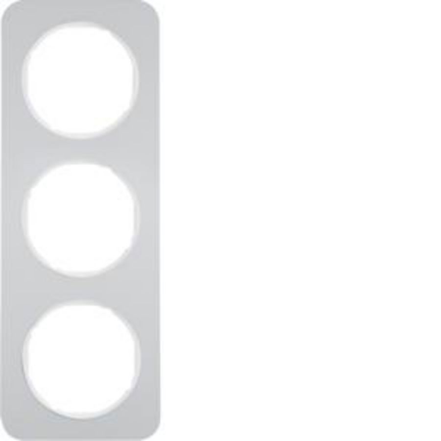 Afdekraam 3-v berker R.1 aluminium/polarwit
