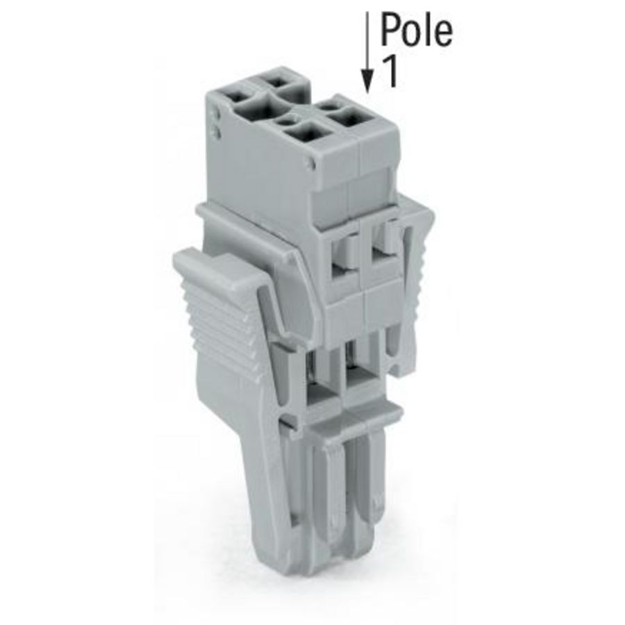 1-draads female steker CAGE CLAMP 4mm2 grijs VVE=25
