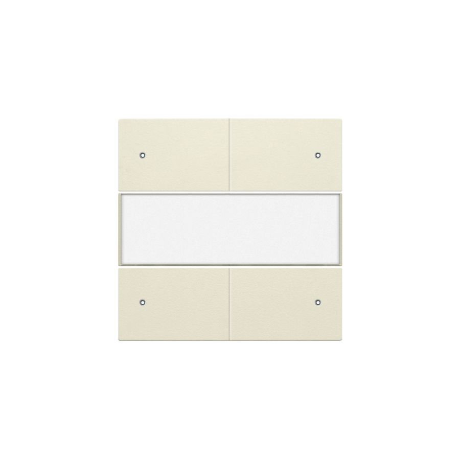 Afwerkingsset 4-voudige pot.vrij knop 24V Led/tekst cream