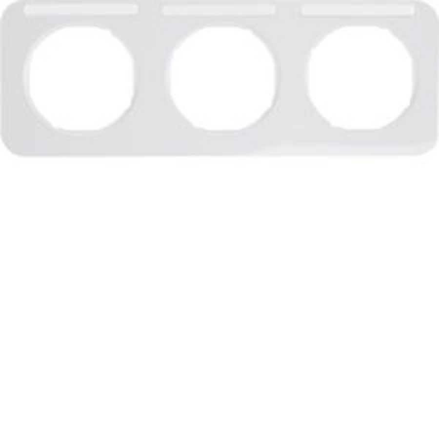 Afdekraam 3-v hor. met tekstveld berker R.1 polar wit glans