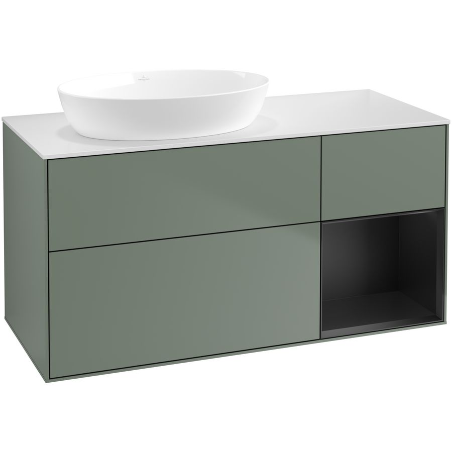 Wastafelonderkast Finion 1200x603x501mm Olive Matt Lacquer FA51PDGM
