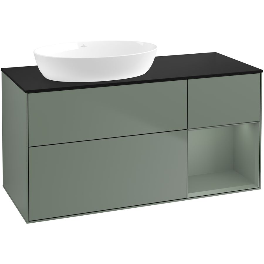 Wastafelonderkast Finion 1200x603x501mm Olive Matt Lacquer FA52GMGM