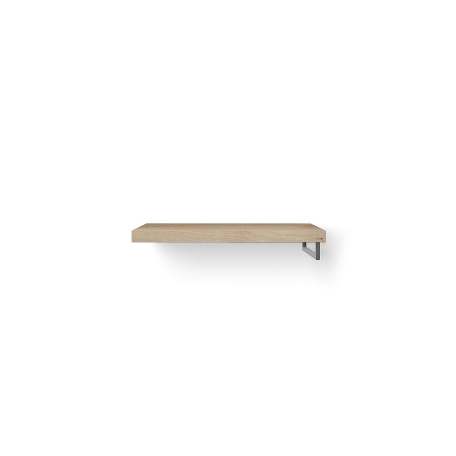 Wastafelblad Base Wood eiken 100cm RVS 1x handdoekbeugel RE.