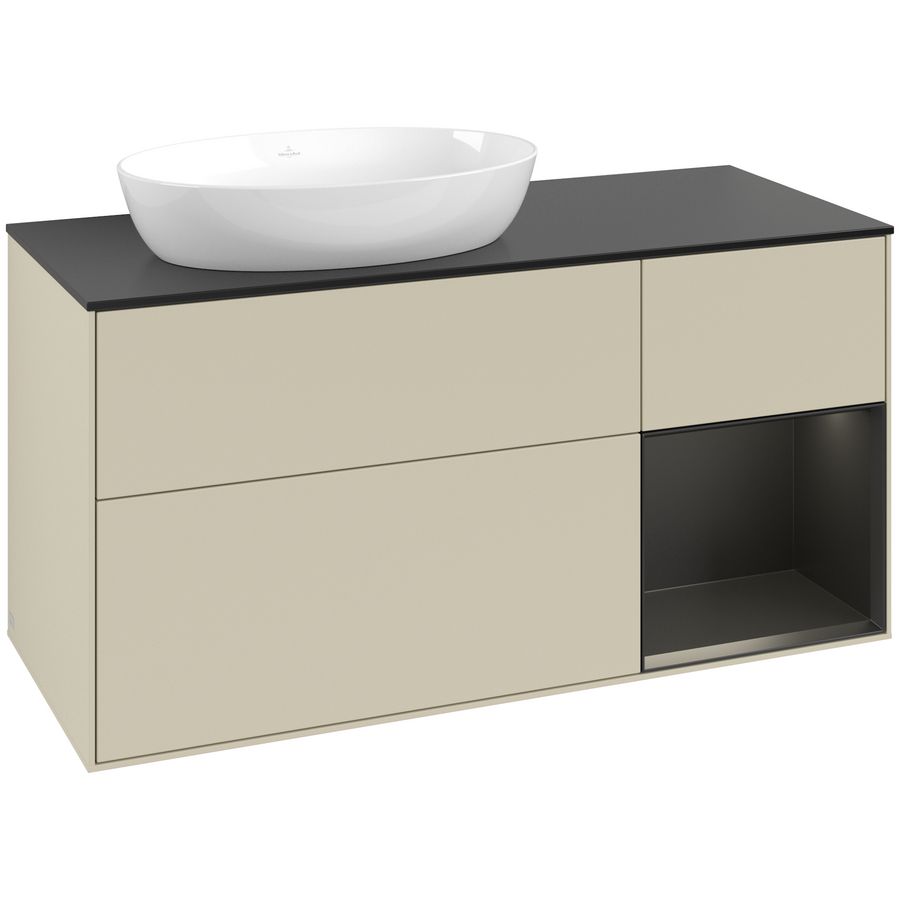 Wastafelonderkast Finion 1200x603x501mm S.Grey Matt Lacquer GA52PDHJ