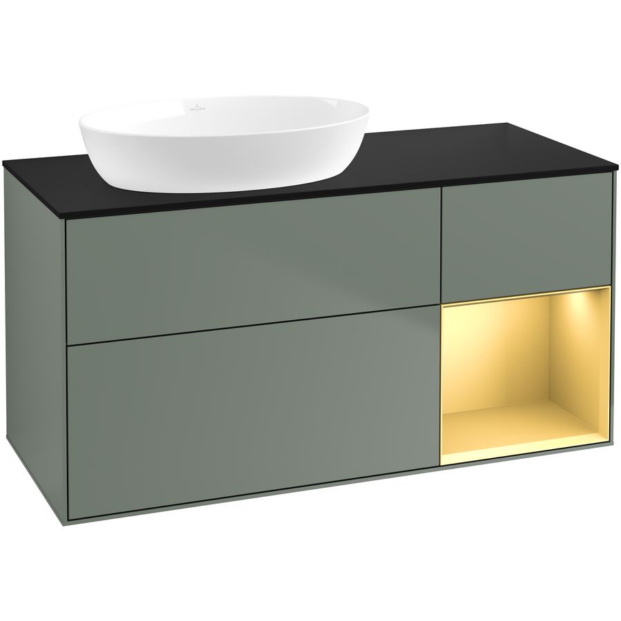 Wastafelonderkast Finion 1200x603x501mm Olive Matt Lacquer FA52HFGM